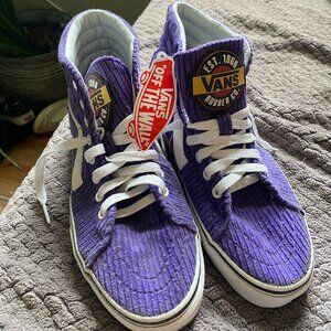 NWT purple cord Sk8 Hi Vans